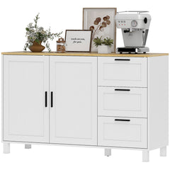 Buffet Cabinet with Soft-Close Doors, Modern Sideboard with 3 Drawers for Living Room, Kitchen, Dining Room, Black