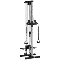 Wall Mount Cable Station, 15 Positions Adjustable Dual Pulley Machine Cable Crossover Machine Home Gym Equipment