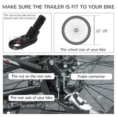 Dog Bike Trailer with Mesh Windows, Safety Leash, Safety Flag, Doors, for Small Medium Dogs Travel, Light Grey