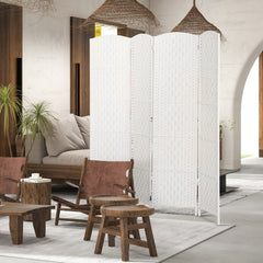 6ft Folding Room Divider, 3 Panel Wall Partition with Wooden Frame for Bedroom, Home Office, Natural