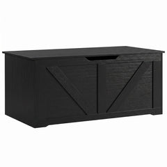 39.4 Inches Storage Chest, Storage Trunk with 2 Safety Hinges for Living Room, White Wood Grain