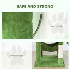 Cat Tree, 70" Multi-Level Cat Tower with 2 Condos, 2 Perches, Hammock, Toy Balls, Scratching Posts and Board, Dark Grey