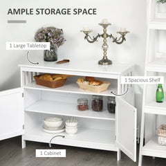 Kitchen Sideboard, Buffet Cabinet, Wooden Storage Console Table with 2-Level Cabinet and Open Shelf, Black