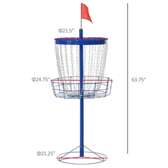 24-Chain Portable Practice Basket for Disc Golf Target Stand Easy Assembly & Lightweight Basket w/ Carry Bag Deep Blue