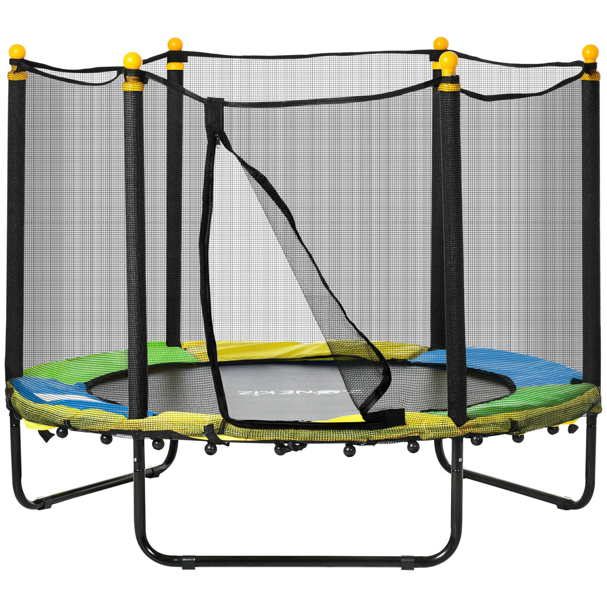 4.6FT Trampoline for Kids with Enclosure Net for Ages 3-6, Indoor Outdoor Use, Black