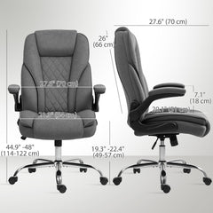 Executive Office Chair, Desk Chair with Flip-up Armrest, Diamond Fabric Computer Chair for Home Office, Black