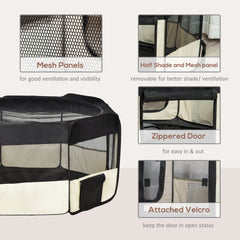49.2-inch Soft Pet Playpen Folding Dog Pen Outdoor with Bag