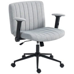 Criss Cross Chair with Flip-up Armrests, Wheels, Wide Office Chair with Adjustable Height, Tilting, Cream White