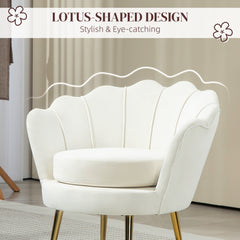 Modern Accent Chair, Velvet-Touch Fabric Leisure Club Chair with Gold Metal Legs for Bedroom, Dark Green