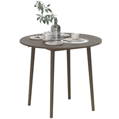 Folding Dining Table, Round Drop Leaf Kitchen Table for Small Spaces with Wood Legs, Oak