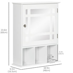 Bathroom Cabinet Wall Mount with Mirror Door 3 Shelf Organizer for Bathroom, Kitchen, Bedroom, Grey