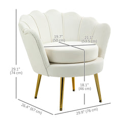 Modern Accent Chair, Velvet-Touch Fabric Leisure Club Chair with Gold Metal Legs for Bedroom, Dark Green