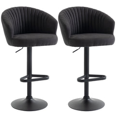 Bar Stools Set of 2, Swivel Counter Height Barstools with Back, Footrest, Adjustable Height, Beige