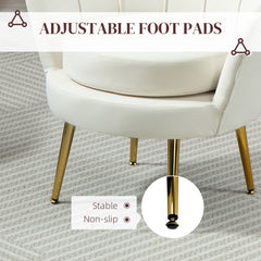 Modern Accent Chair, Velvet-Touch Fabric Leisure Club Chair with Gold Metal Legs for Bedroom, Dark Green