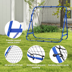 Volleyball Rebounder Net, Adjustable Soccer Rebounder, Baseball Volleyball Training Equipment Aid, Blue