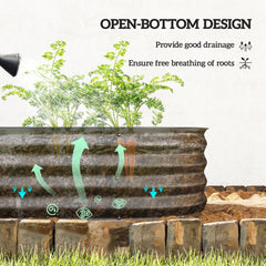 4.9 x 2 x 1ft Galvanized Raised Garden Bed Kit, Metal Planter Box with Safety Edging, Black