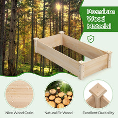 Raised Garden Bed Fir Wood Wooden Square Wood Planter Box for Garden