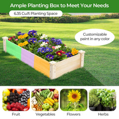 Raised Garden Bed Fir Wood Wooden Square Wood Planter Box for Garden
