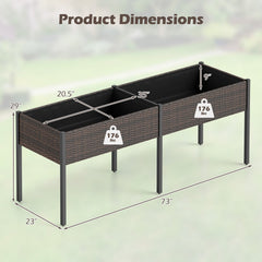 Raised Garden Bed with Legs and Removable Liner for Vegetables Herbs Patio-Brown