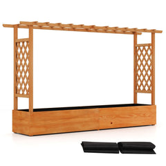 Raised Garden Bed Planter Box with Lattice Trellis Drainage Holes