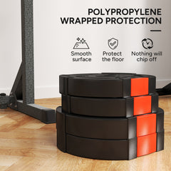 1-Inch Weight Plates, Barbell Weights Set for Weightlifting and Strength Training, 2 x 11lbs + 2 x 5.5lbs