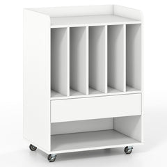 Record Player Stand Turntable Stand with Drawer and Record Holder-White