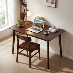 Rectangle Dining Table for 4-6 People 47 inches Kitchen Table-Walnut