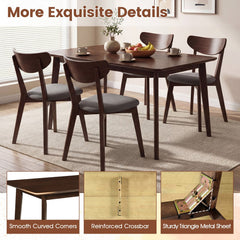 Rectangle Dining Table for 4-6 People 47 inches Kitchen Table-Walnut