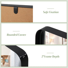 Rectangular Wall Mount Bathroom Mirror with Solid Steel Frame-L
