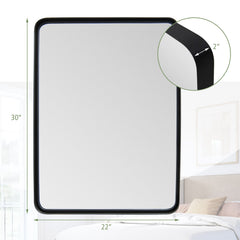 Rectangular Wall Mount Bathroom Mirror with Solid Steel Frame-M