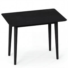 Rectangular Wooden Dining Table for 2-4 34 Inch Farmhouse Solid Wood Kitchen Table-Black