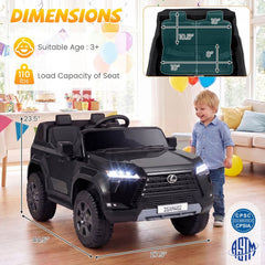 24V 4WD Licensed Lexus GX550 2 Seater Kids Ride On Car with Four 100W Motors, Black