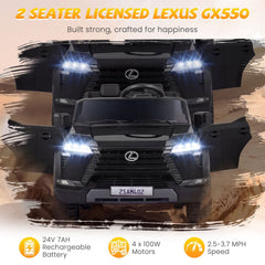 24V 4WD Licensed Lexus GX550 2 Seater Kids Ride On Car with Four 100W Motors, Black