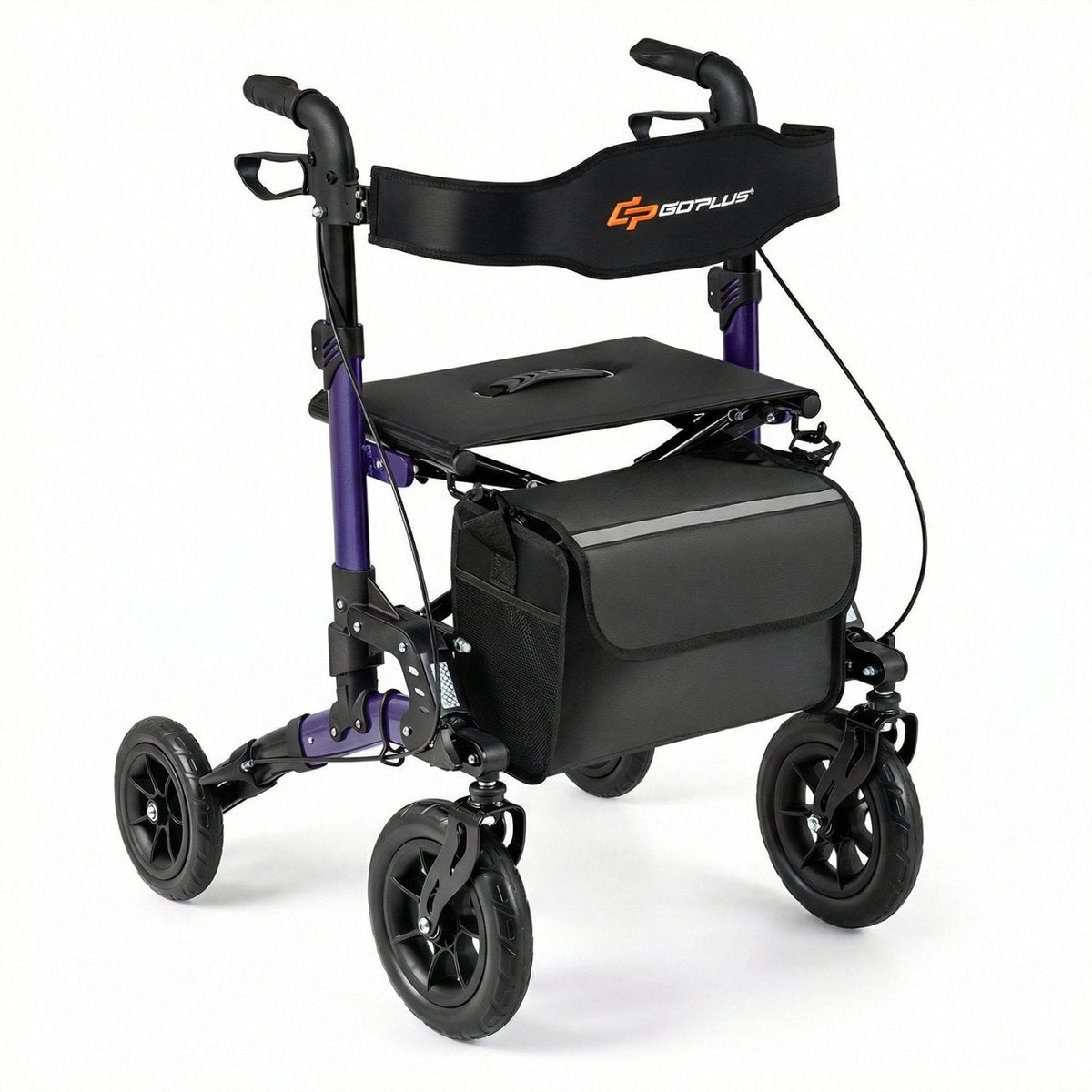 Rollator Walker for Seniors Folding Rolling Walker with Seat-Purple
