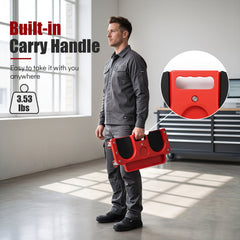 Rolling Knee Creeper with 360° Swivel Casters Lightweight Kneeling Pads-Red
