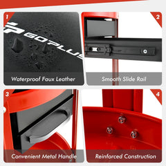 Rolling Mechanic Stool with Removable Padded Seat and Drawers