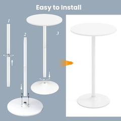 Round Bistro Table 40 Inch Bar Height Tall Coffee Cocktail Table-Set of 2