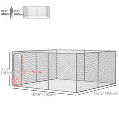 172.2 Sq. Ft. Dog Playpen Outdoor with Galvanized Steel Frame, for Small and Medium Dogs, 13' L x 13' W x 5.9' H