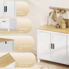 Buffet Cabinet with Soft-Close Doors, Modern Sideboard with 3 Drawers for Living Room, Kitchen, Dining Room, Black