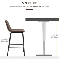 Bar Stools Set of 2, Upholstered Counter Height Bar Chairs, Kitchen Stools with Steel Legs