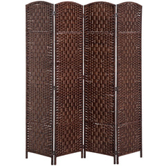 6ft Folding Room Divider, 3 Panel Wall Partition with Wooden Frame for Bedroom, Home Office, Natural