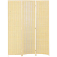 Woven Bamboo Room Divider, 4 Panel Folding Indoor Privacy Screens for Home Office, 71"x71"x0.6", Natural