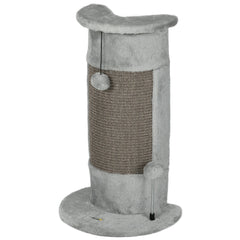23" Cat Scratching Post with Covered Plush, Play Balls, for Indoor Cats, Grey
