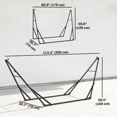 9.5ft Hammock Stand Only, Portable Adjustable Foldable Powder-Coated Steel Hammock Frame, Black