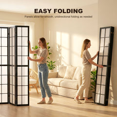 3 Panel Room Divider, 5.6 ft Folding Wall Divider Room Partition for Home Office, Bedroom, Black