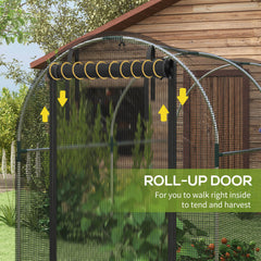 Galvanized Steel Crop Cage, Plant Protection Tent with Zippered Door, 4' x 4', Black