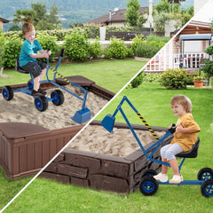 Sand Digger for Kids with 2-Handed Controls and Flexible Shovel-Blue