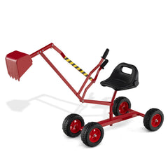 Sand Digger for Kids with 2-Handed Controls and Flexible Shovel-Red