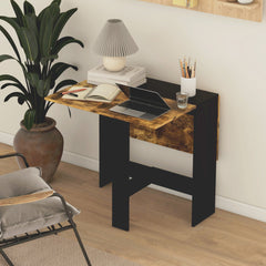 Drop Leaf Dining Table Wood Folding Table Multi-Use Side Table Dining Desk Space Saving Table, White/Oak