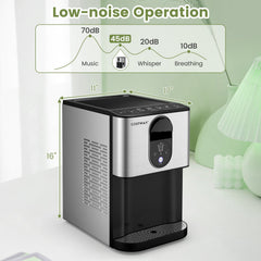 Self Dispensing Nugget Ice Maker Countertop with Soft Chewable Pellet Ice Cubes-Silver